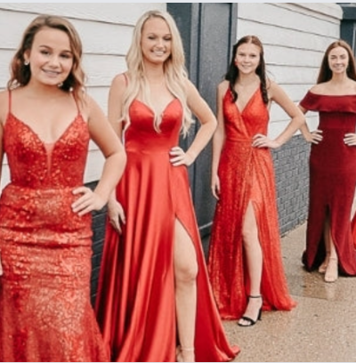 red prom dress